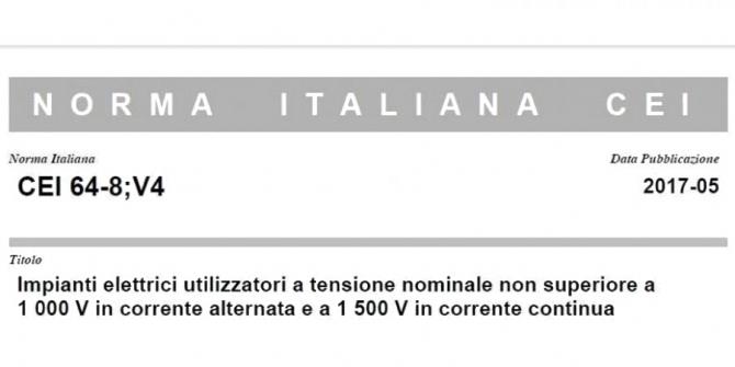 Tutte le varianti della norma CEI 64-8